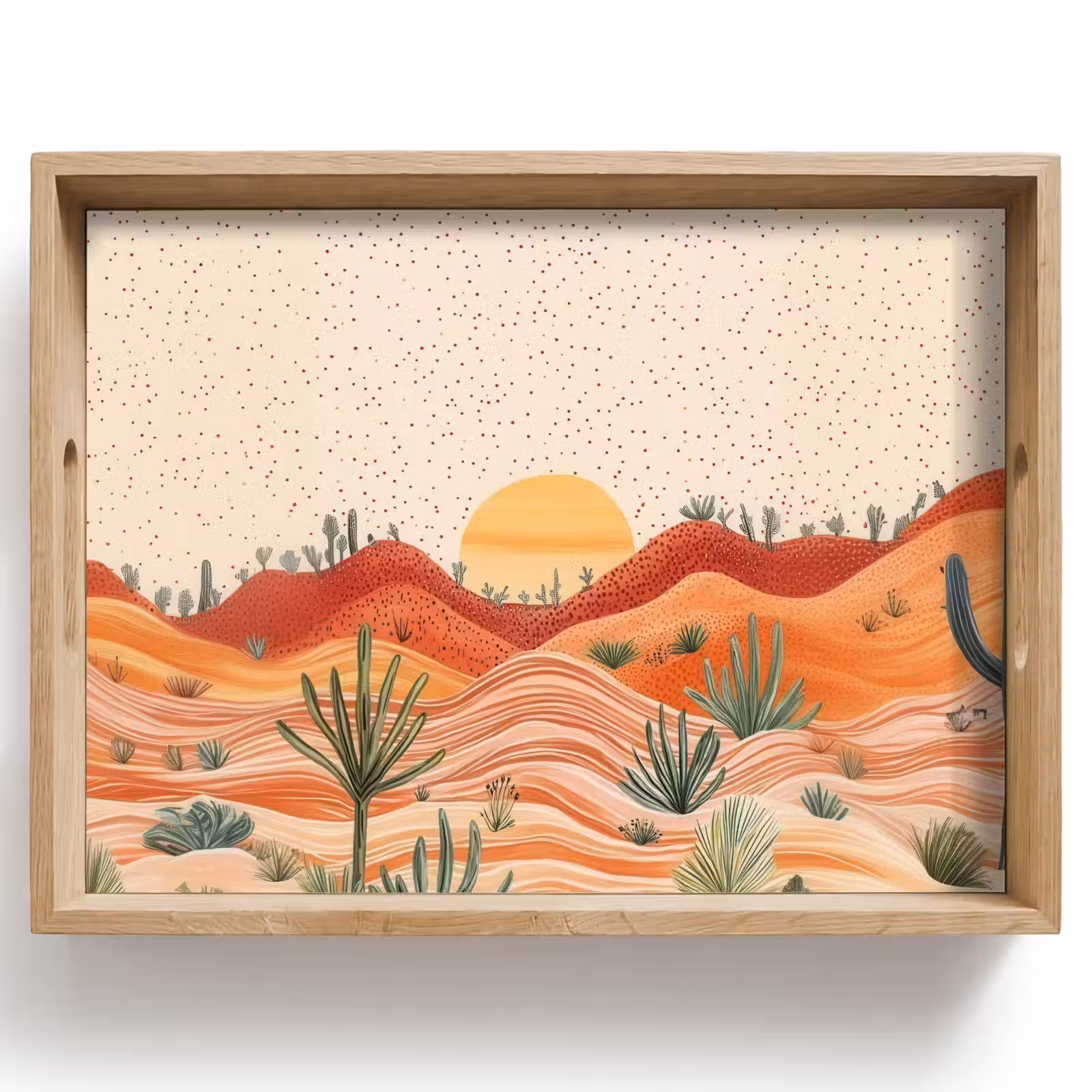 Tablett - Landschaft - Hügel - Sonnenuntergang — 1