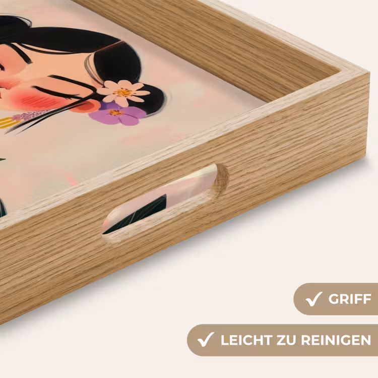 Tablett - Frau - Blumen - Pastell — 8
