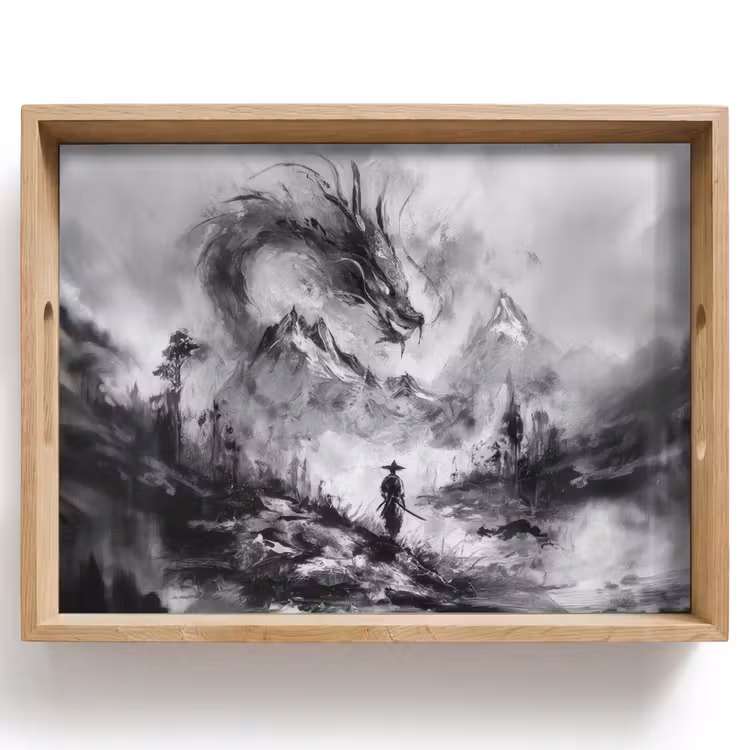 Tablett - Krieger - Drache - Grau — 1