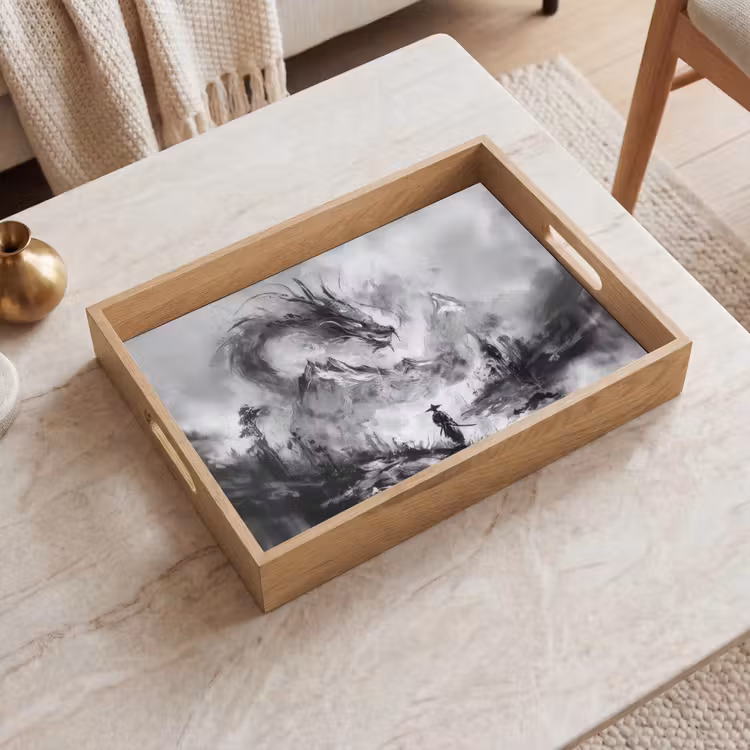 Tablett - Krieger - Drache - Grau — 2