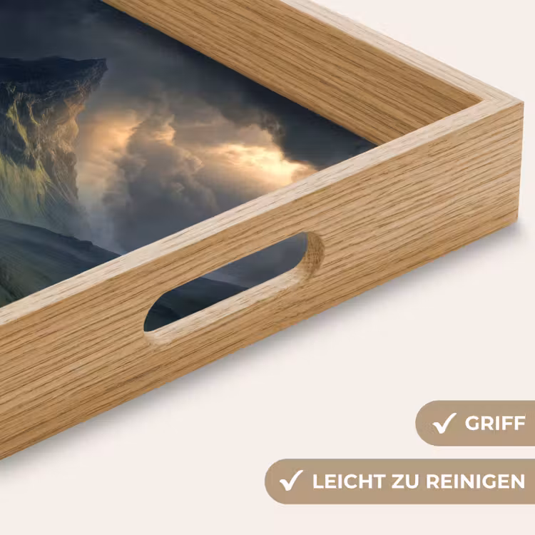 Tablett - Berge - Gewundener Pfad - Grün - Wolken — 8