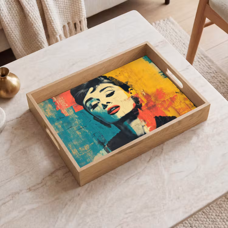 Tablett - Frau - Rote Lippen - Ausdrucksstark - Grafik — 2