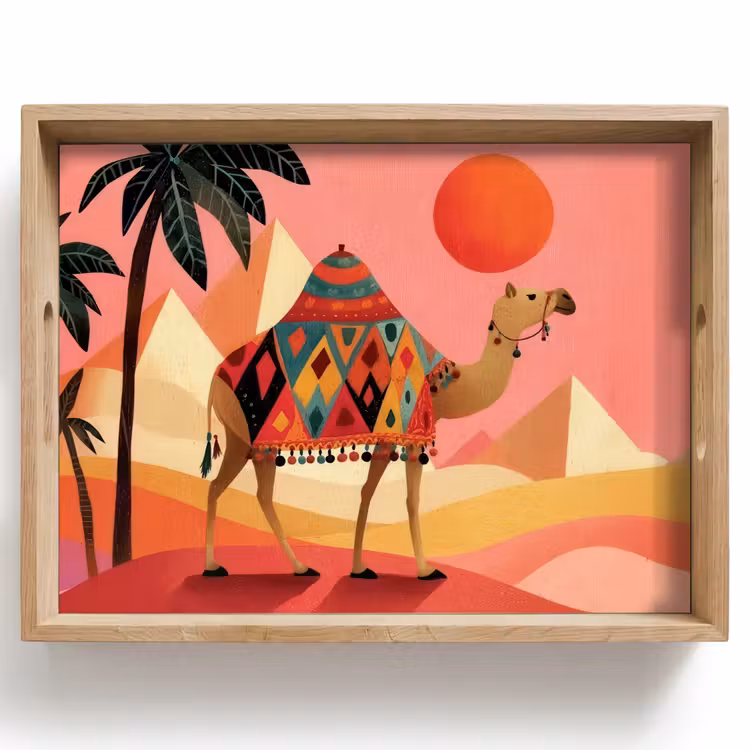 Tablett - Kamel - Pyramiden - Rote Sonne — 1