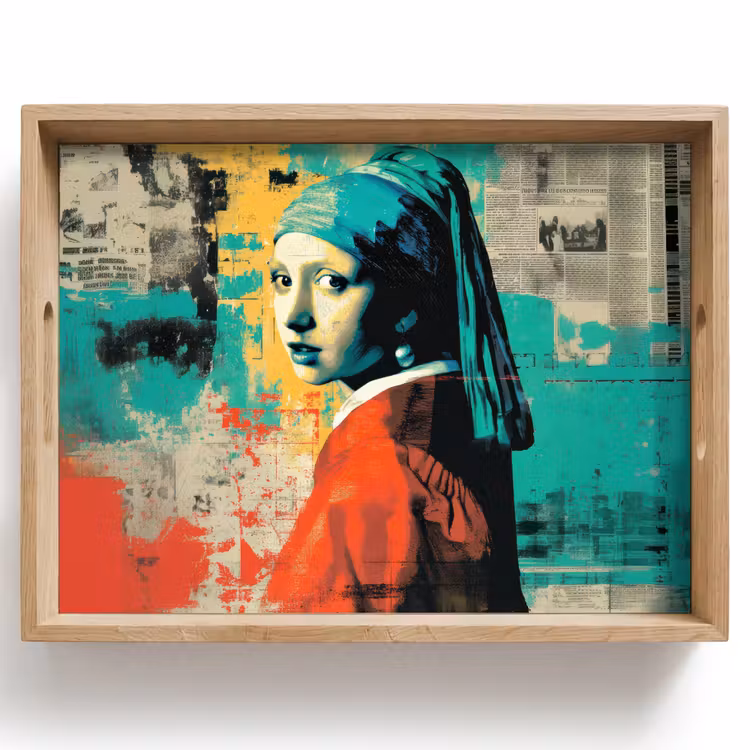 Tablett - Klassisch - Perlenohrring - Street Art Stil - Farbenfroh — 1