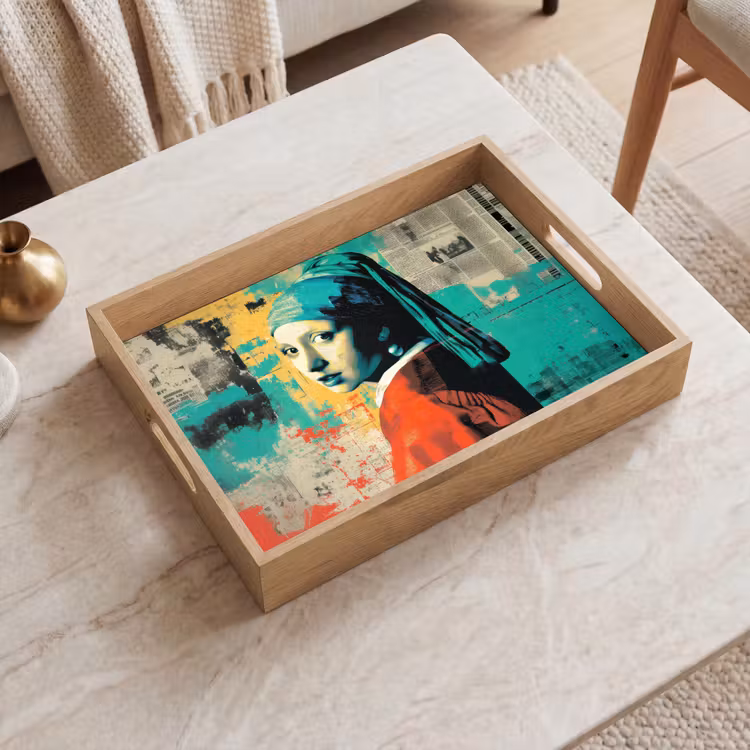 Tablett - Klassisch - Perlenohrring - Street Art Stil - Farbenfroh — 2