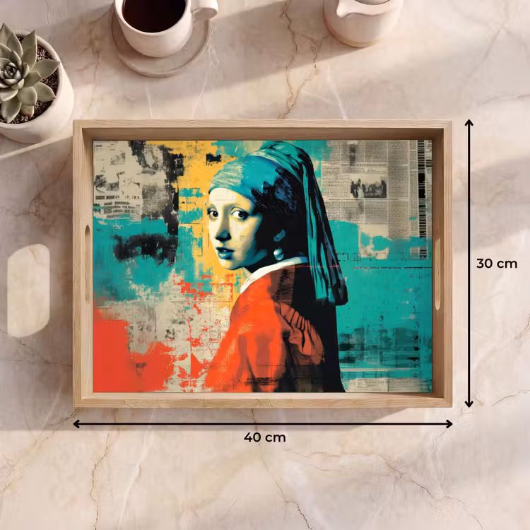 Tablett - Klassisch - Perlenohrring - Street Art Stil - Farbenfroh — 7