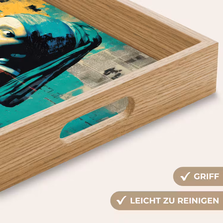 Tablett - Klassisch - Perlenohrring - Street Art Stil - Farbenfroh — 8