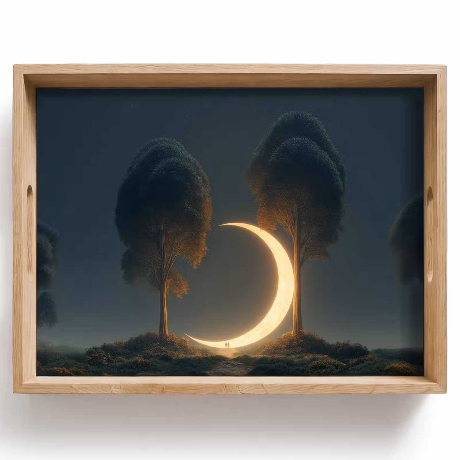 Tablett - Mond - Bäume - Spaziergang — 1