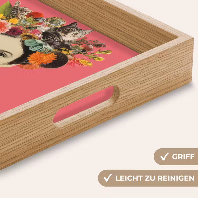 Tablett - Mädchen - Tasse - Blumen - Rosa — 8