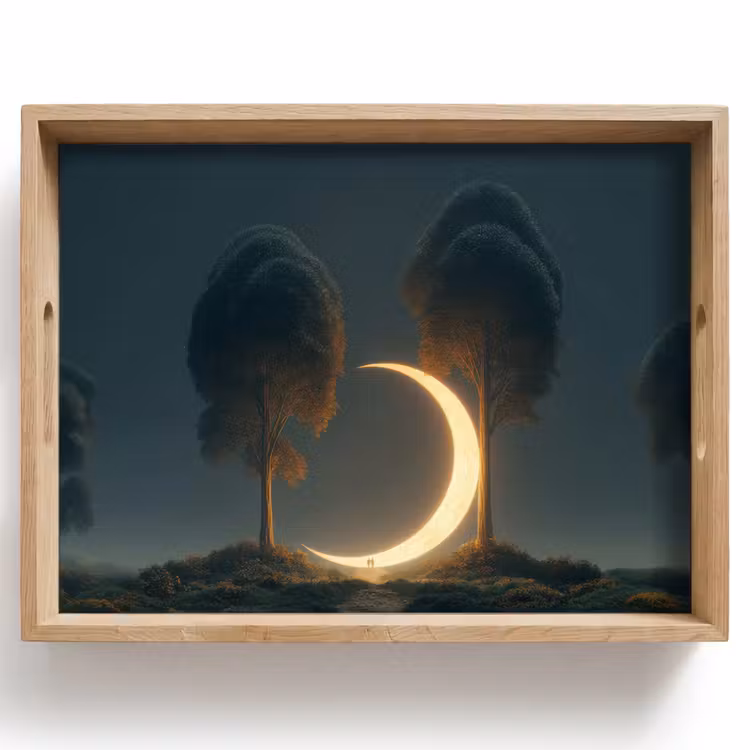 Tablett - Mond - Bäume - Spaziergang — 1