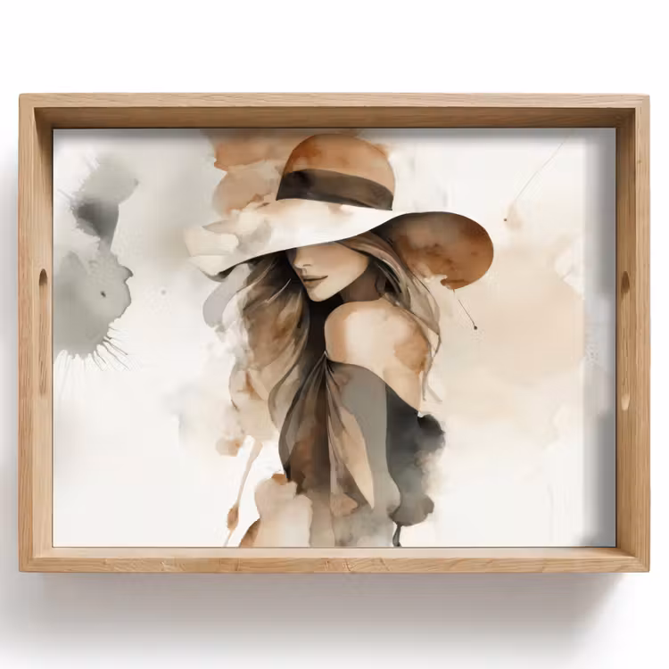 Tablett - Mysteriös - Frau - Sepia — 1