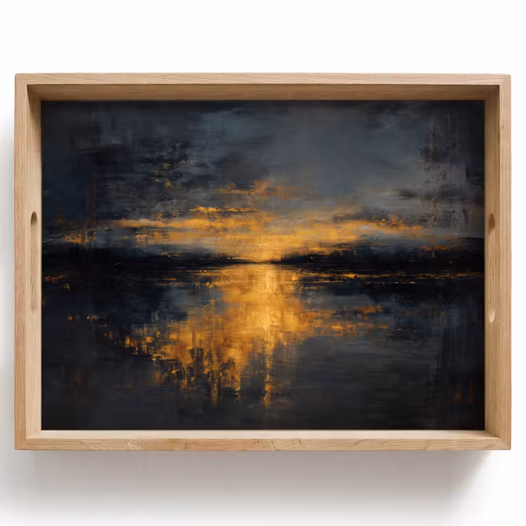 Tablett - Goldene Reflexion auf dem Wasser — 1