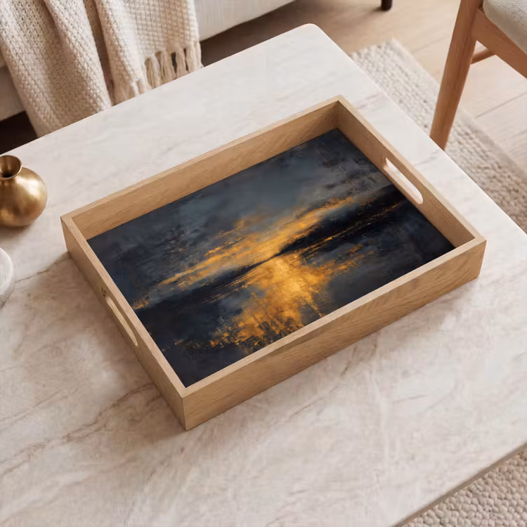 Tablett - Goldene Reflexion auf dem Wasser — 2