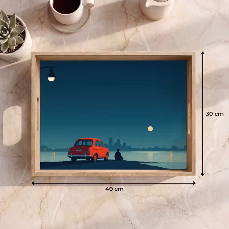 Tablett - Auto - Vollmond - Blick über das Wasser — 7