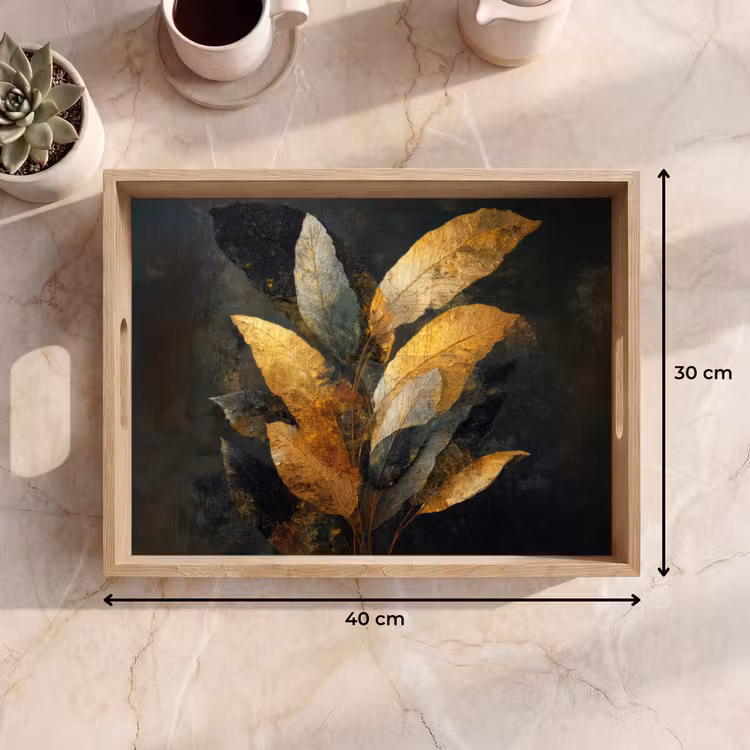 Tablett - Golden Leaf Komposition - Botanical Luxury — 7