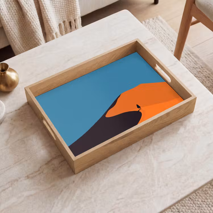 Tablett - Leuchtend orangefarbene Dünen - Schatten - leerer Himmel — 2