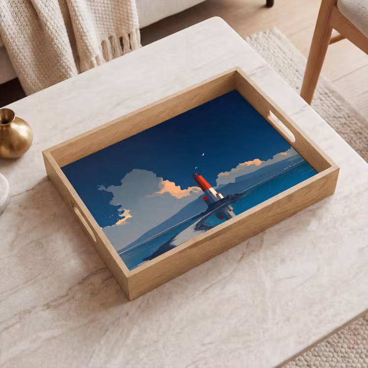 Tablett - Leuchtturm - Meer - Wolken — 2