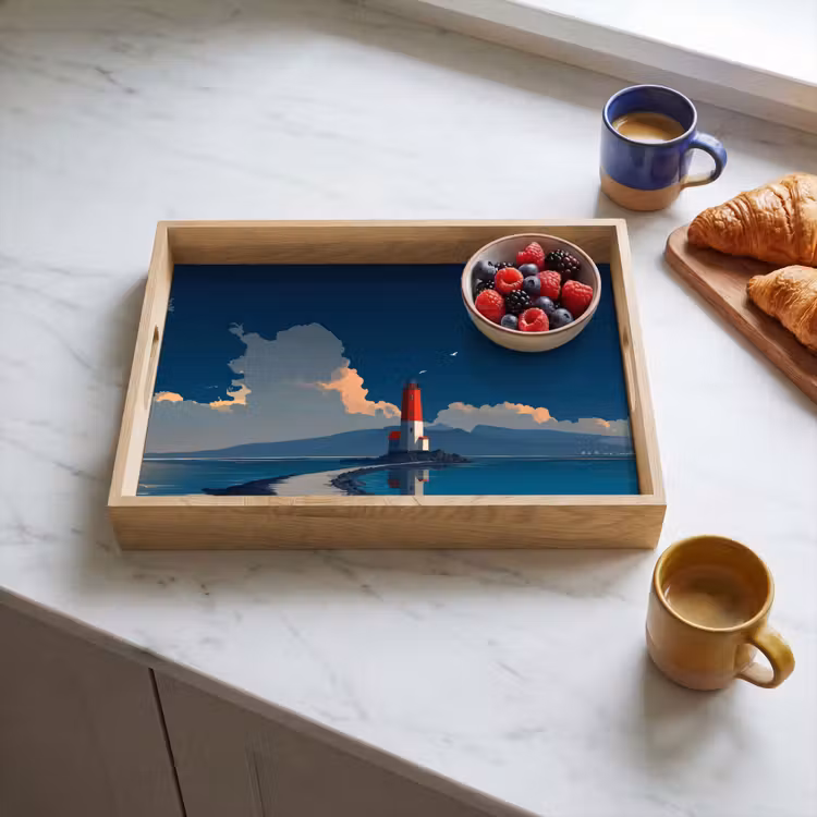 Tablett - Leuchtturm - Meer - Wolken — 3