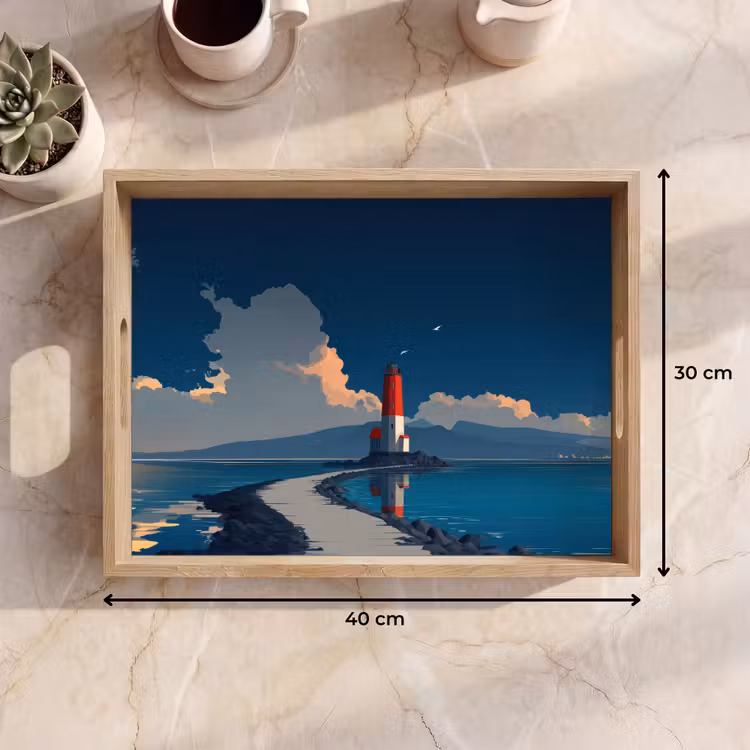 Tablett - Leuchtturm - Meer - Wolken — 7