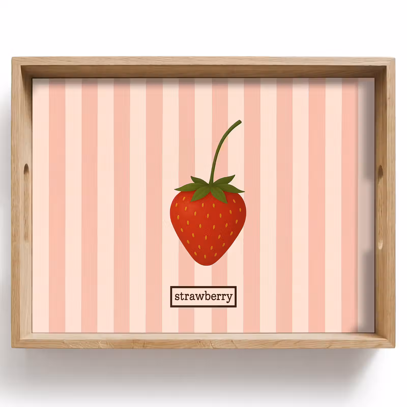 Tablett - Erdbeere - Streifen - Minimalistisch - Rot — 1