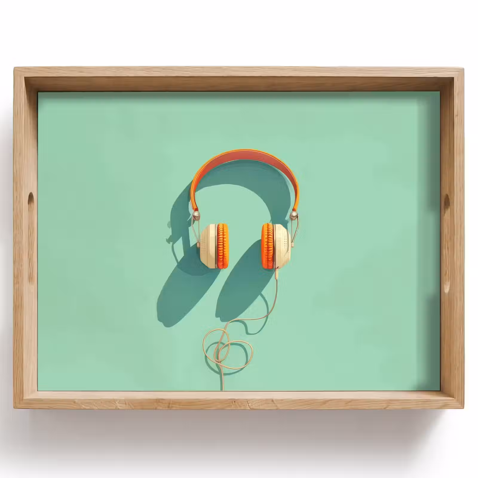 Tablett - Kopfhörer - Orange - Kabel - Minimalistisch — 1