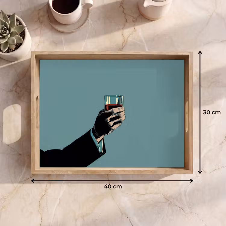 Tablett - Arm - Glas - Anzug - Blau — 7