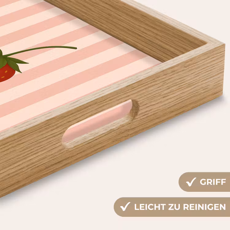 Tablett - Erdbeere - Streifen - Minimalistisch - Rot — 8