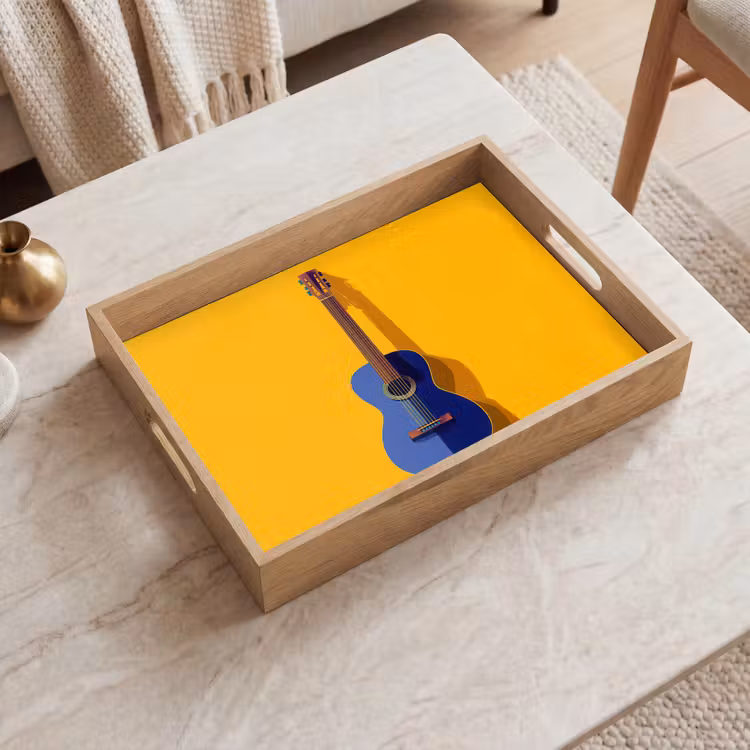 Tablett - Gitarre - Akustisch - Minimalistisch - Gelb — 2