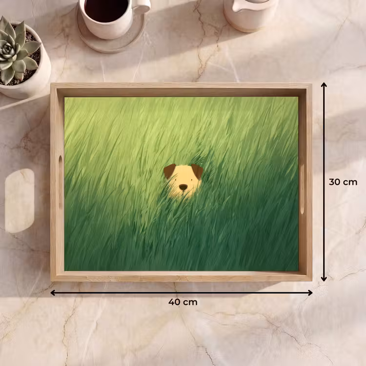 Tablett - Hund - Gras - Ohren - Braun — 7