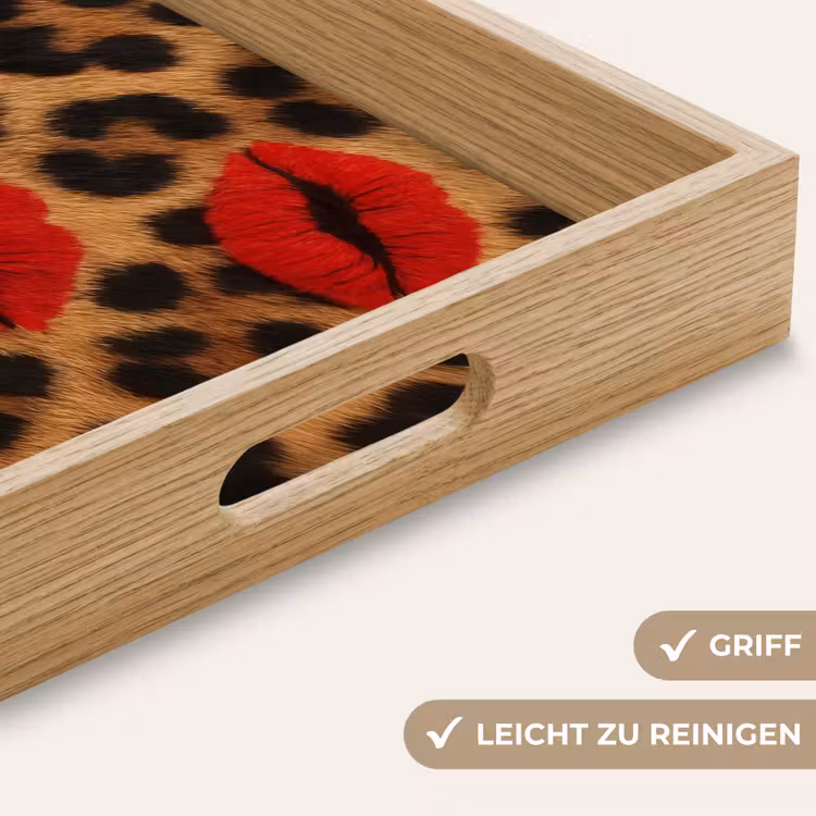Tablett - Lippen - Drei - Rot - Pantherdruck — 8