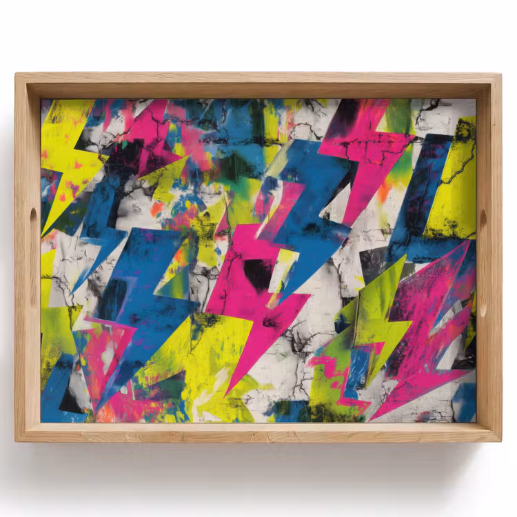 Tablett - Blitze - Muster - Marmor - Farben — 1