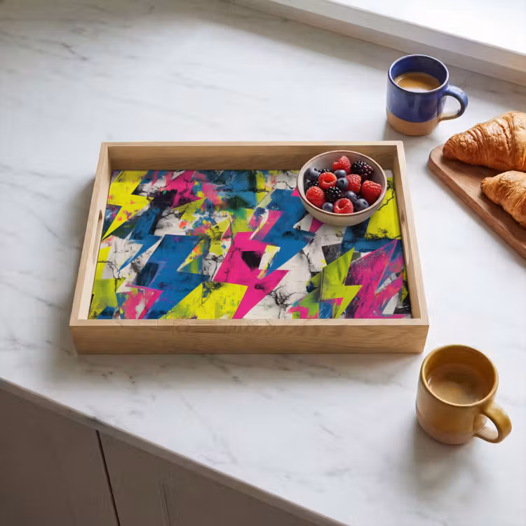 Tablett - Blitze - Muster - Marmor - Farben — 3