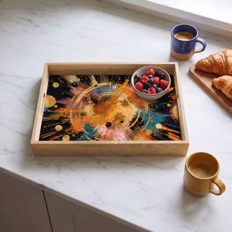 Tablett - Explosion - Farbtextur - Gold - Abstrakt — 3