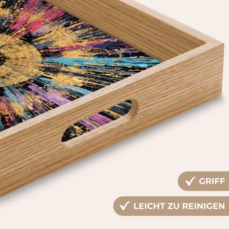 Tablett - Explosion - Gold - Bunt - Abstrakt — 8