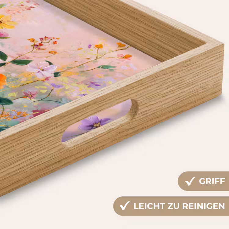Tablett - Gemälde - Blumen - Abstrakt - Farbenfroh — 8
