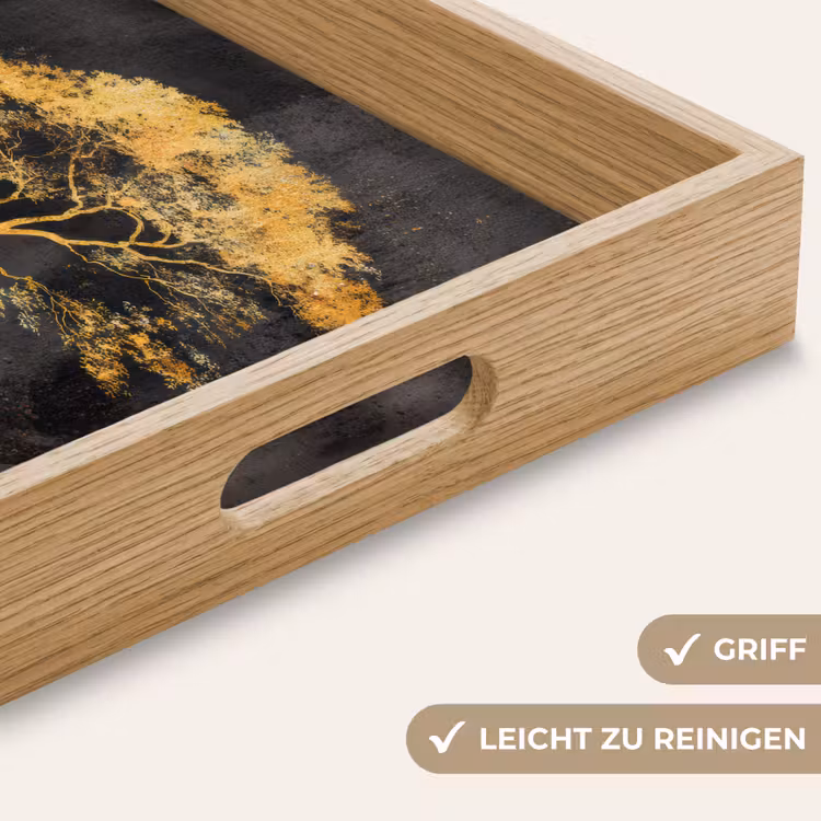 Tablett - Baum - Gemälde - Gold - Abstrakt — 8