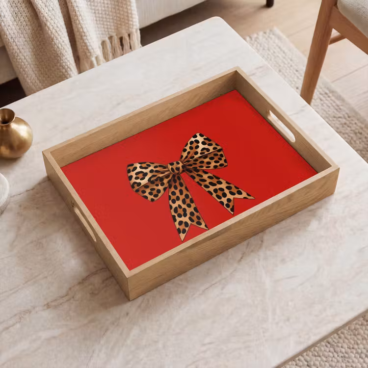 Tablett - Fliege - Verschnörkelt - Panther - Rot — 2