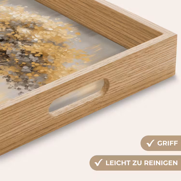 Tablett - Gemälde - Baum - Abstrakt - Blätter — 8