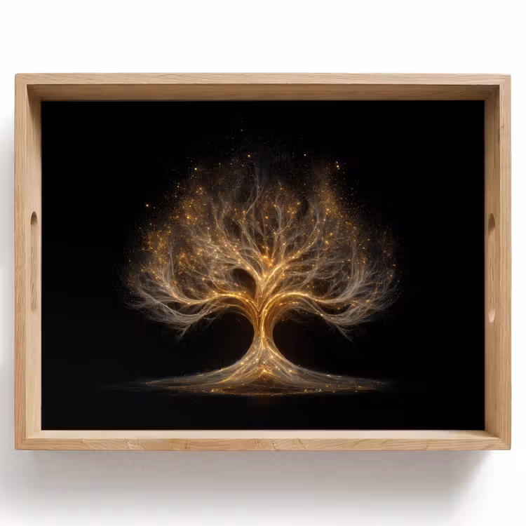 Tablett - Lichter - Baum - Abstrakt - Schwarz — 1