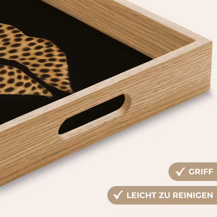 Tablett - Lippen - Schwarz - Pantherdruck — 8