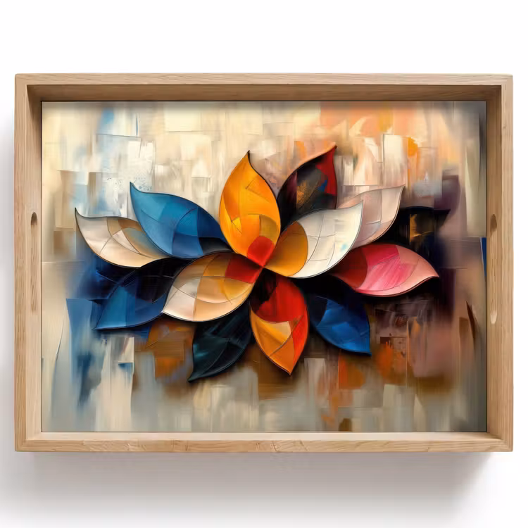 Tablett - Blume - Abstrakt - Bunt - Blätter — 1