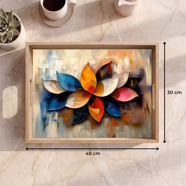 Tablett - Blume - Abstrakt - Bunt - Blätter — 7