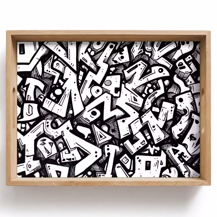 Tablett - Formen - Buchstaben - Graffiti - Schwarz — 1