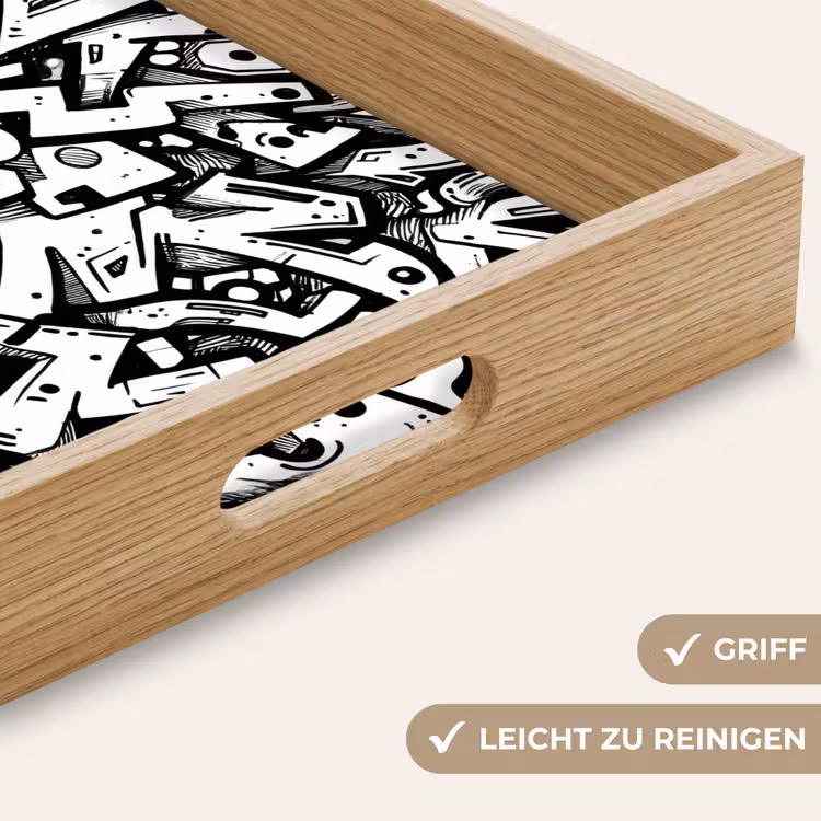 Tablett - Formen - Buchstaben - Graffiti - Schwarz — 8
