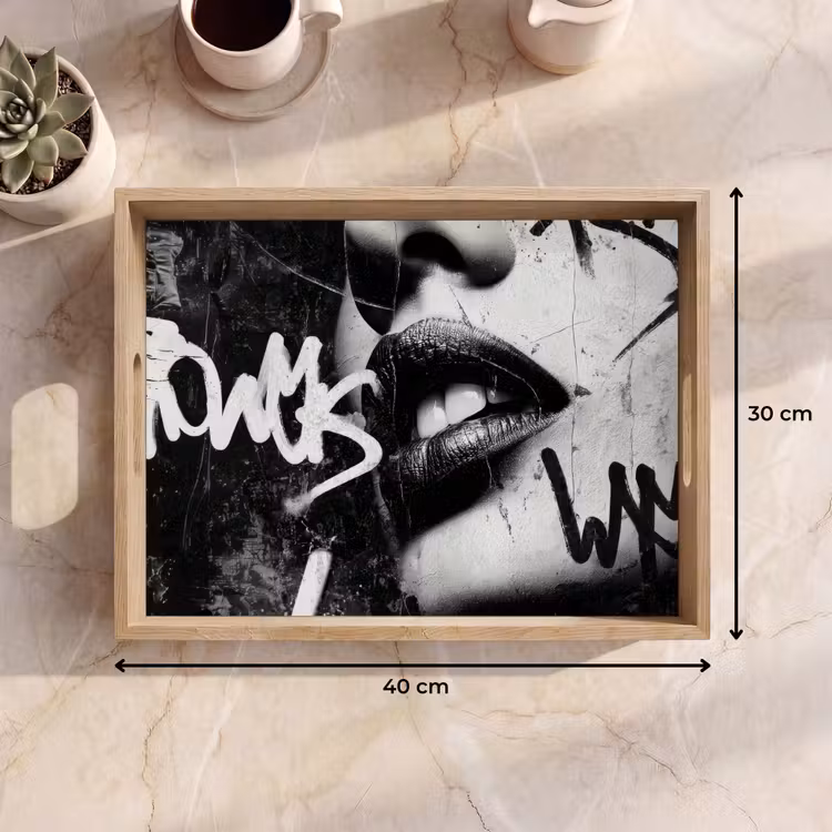 Tablett - Gesicht - Mund - Graffiti - Schwarz — 7