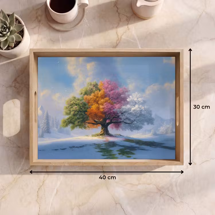 Tablett - Baum - Jahreszeiten - Winter - Landschaft — 7