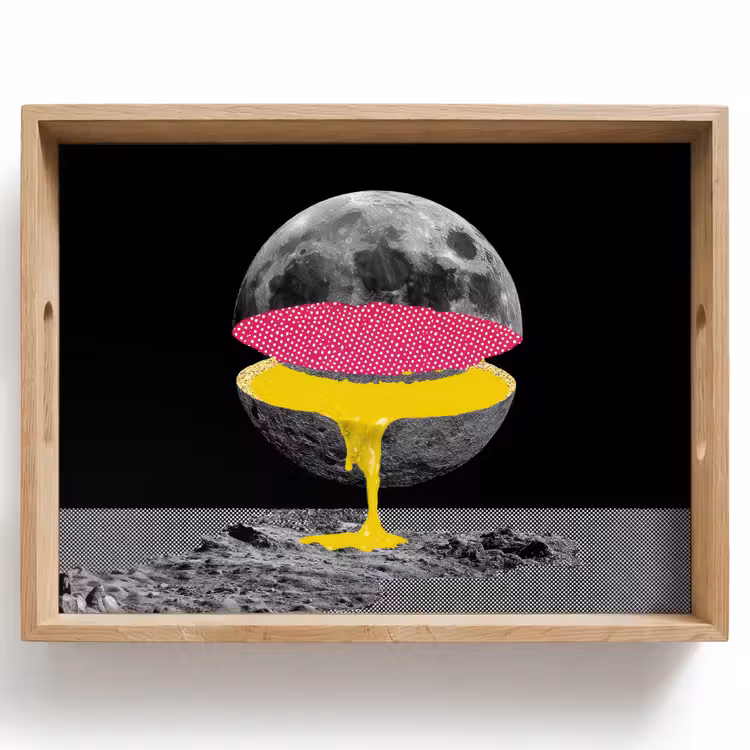 Tablett - Mond - Gelb - Rosa - Schwarz — 1