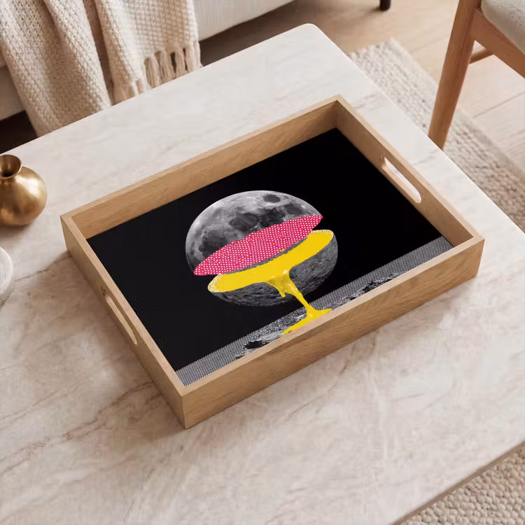 Tablett - Mond - Gelb - Rosa - Schwarz — 2