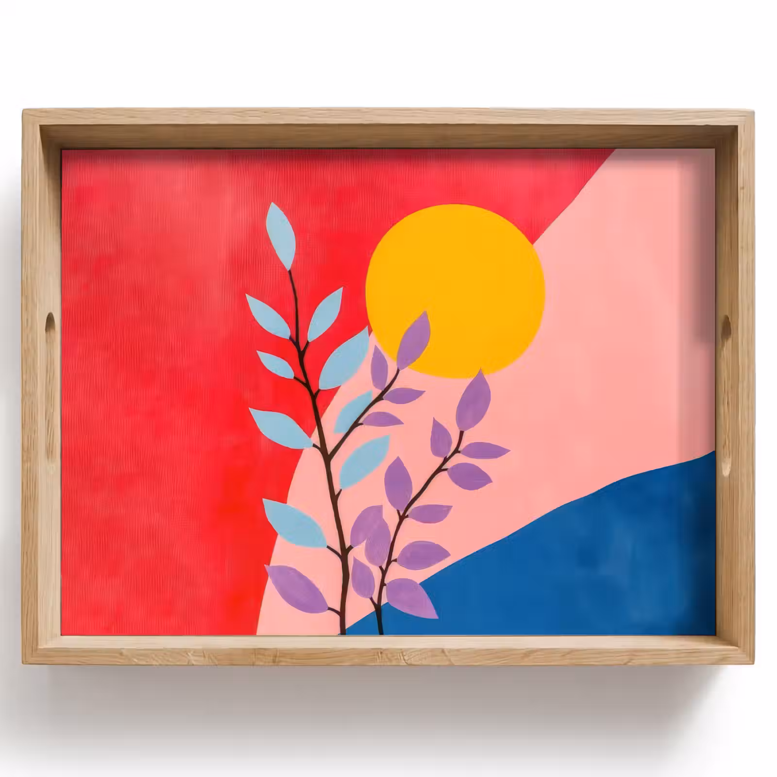 Tablett - Blätter - Sonne - Abstrakte Formen — 1