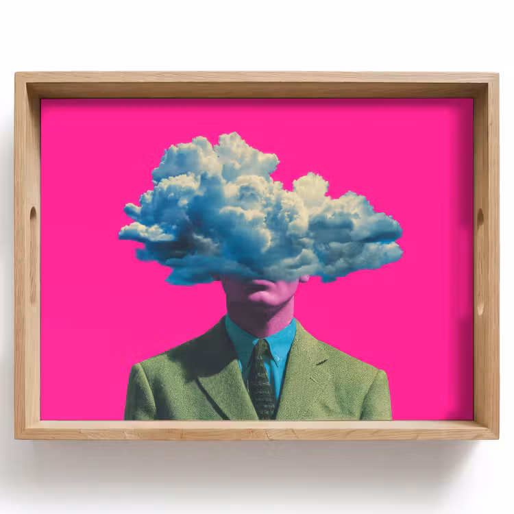 Tablett - Mann - Anzug - Wolke - Rosa — 1